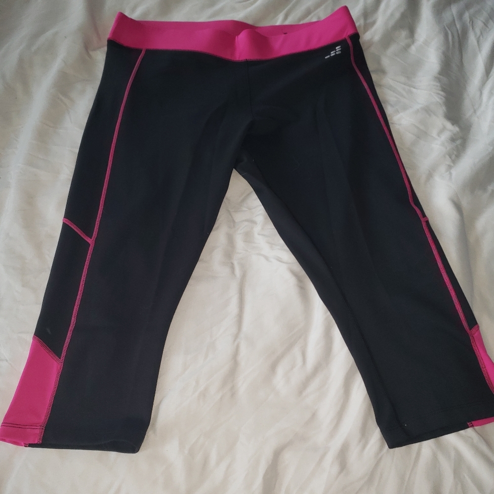 BCG large pink and black work out capri Leggings